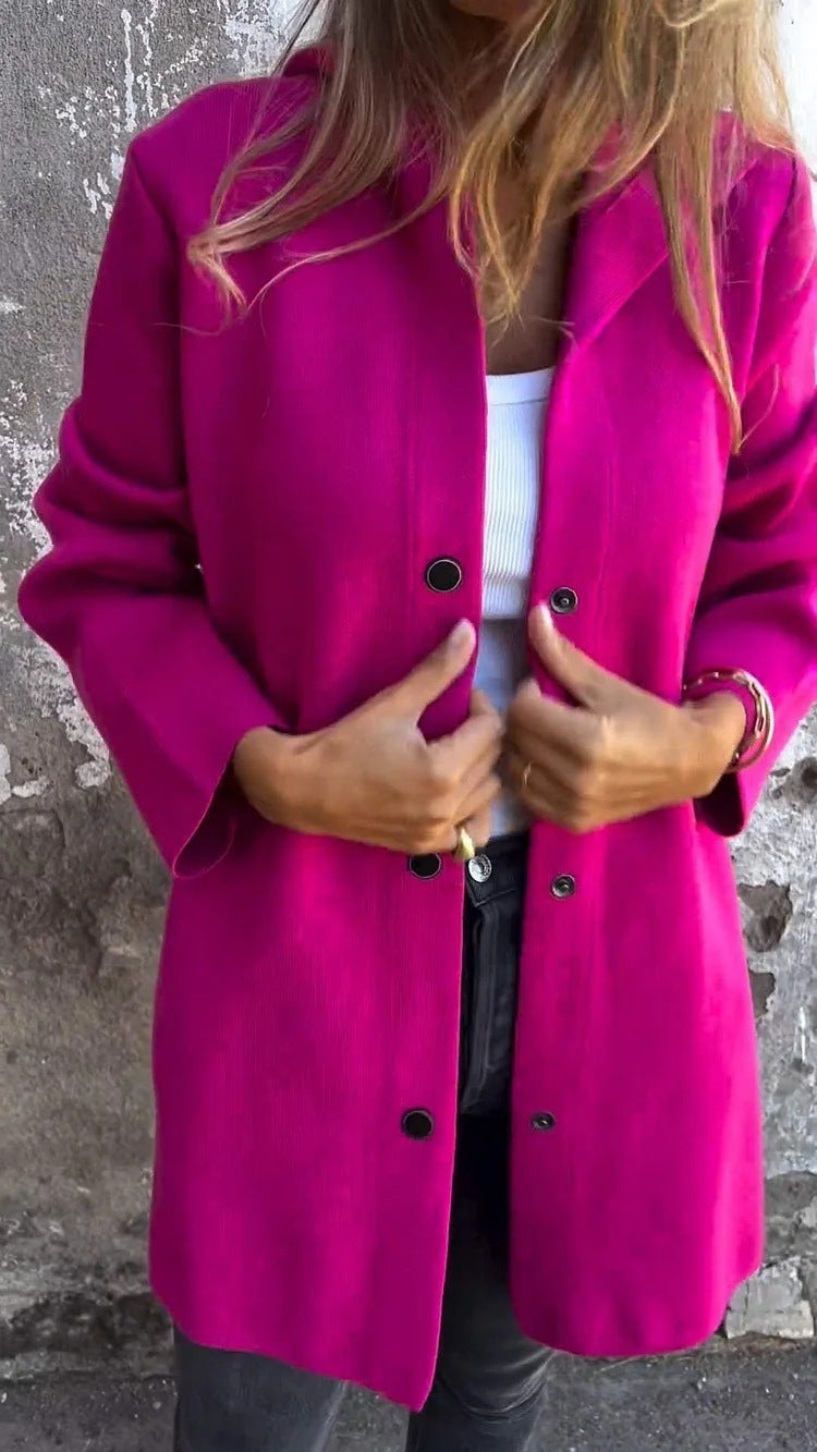 Cardigan à capuche décontracté à simple boutonnage