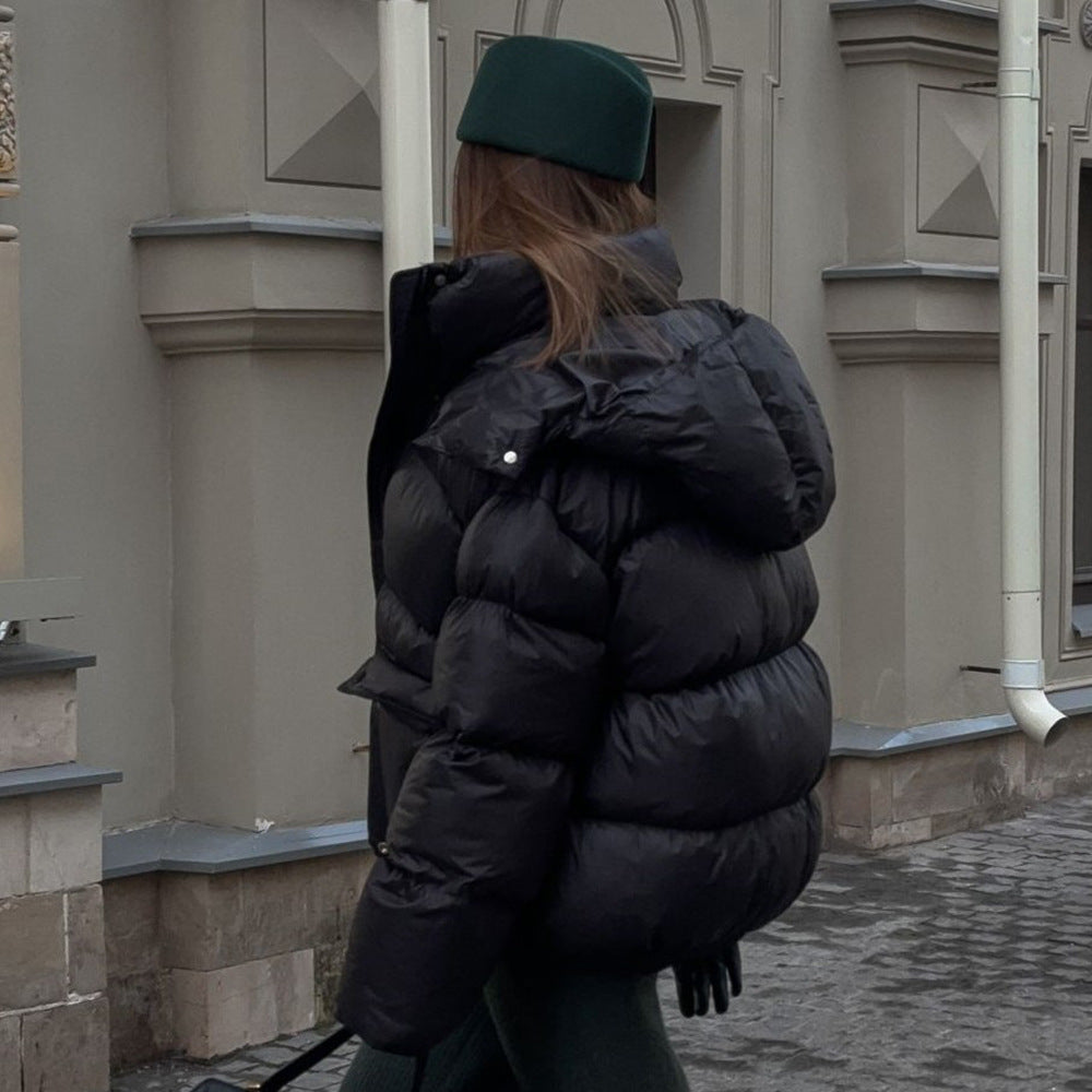 Veste manteau matelassée en coton pour femmes avec poches carrées