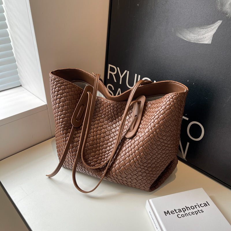 Grand sac tressé à grande capacité pour femme