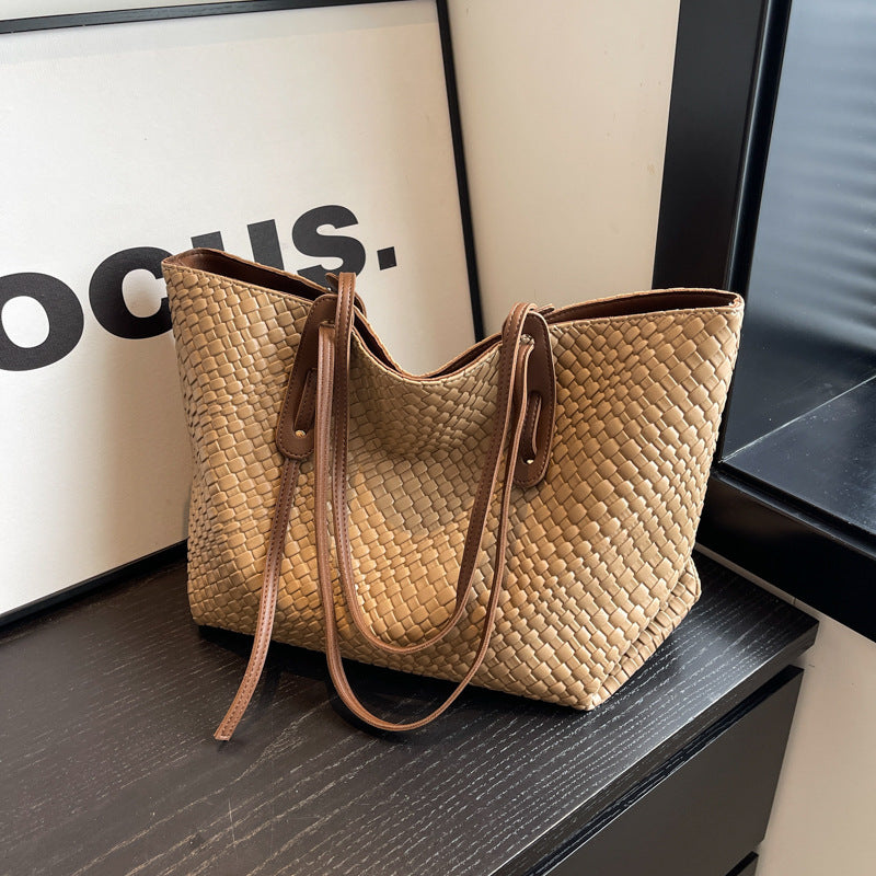 Grand sac tressé à grande capacité pour femme