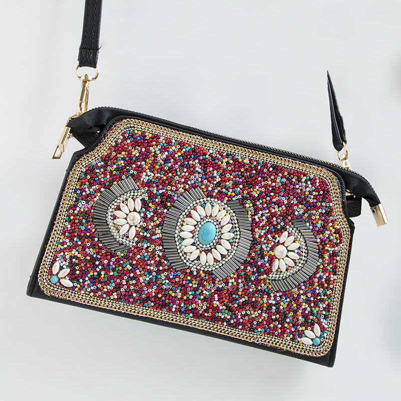 Sac bandoulière Mizhu à motif de fleur en coquillage