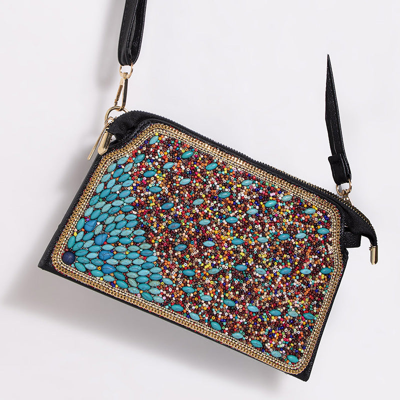 Sac bandoulière Mizhu à motif de fleur en coquillage
