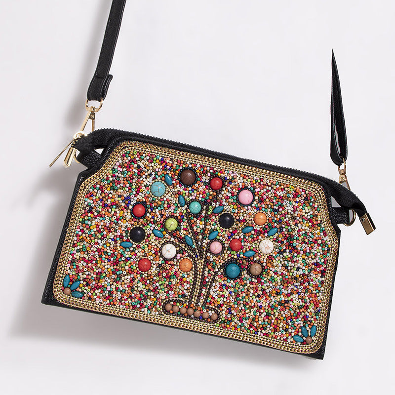 Sac bandoulière Mizhu à motif de fleur en coquillage