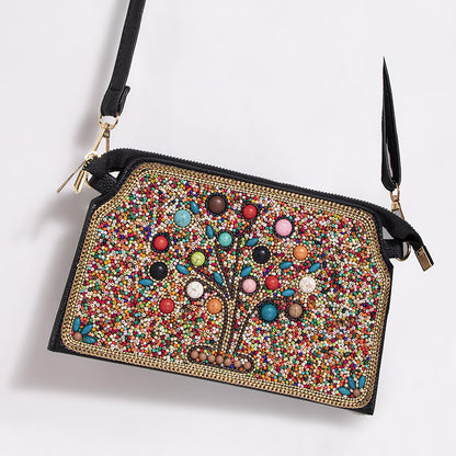 Sac bandoulière Mizhu à motif de fleur en coquillage