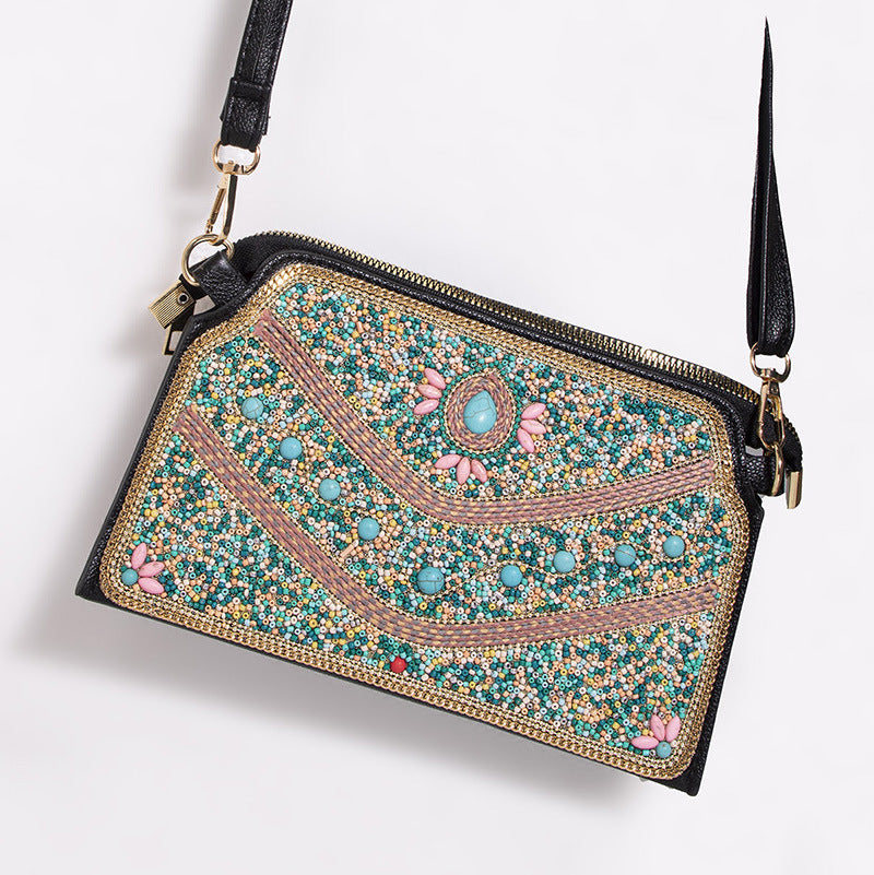 Sac bandoulière Mizhu à motif de fleur en coquillage