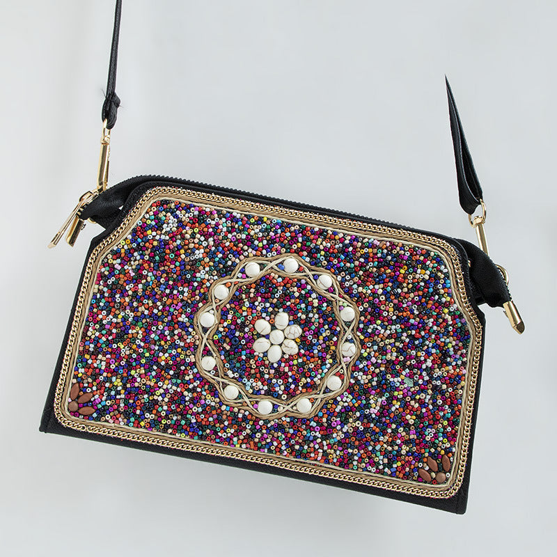 Sac bandoulière Mizhu à motif de fleur en coquillage