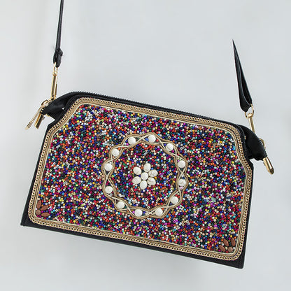 Sac bandoulière Mizhu à motif de fleur en coquillage