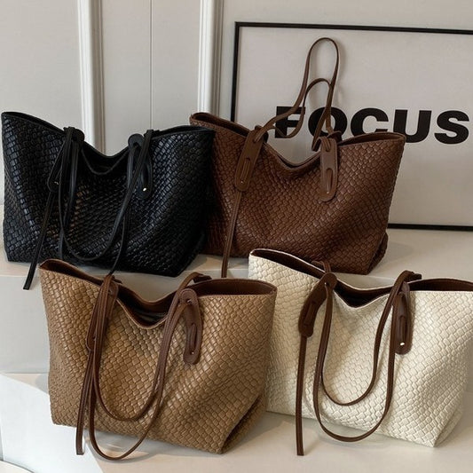 Grand sac tressé à grande capacité pour femme