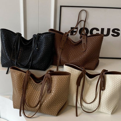 Grand sac tressé à grande capacité pour femme