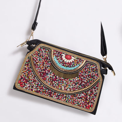Sac bandoulière Mizhu à motif de fleur en coquillage
