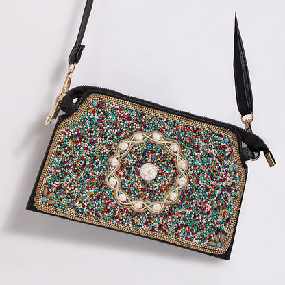 Sac bandoulière Mizhu à motif de fleur en coquillage