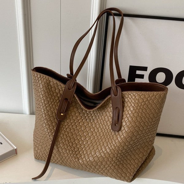 Grand sac tressé à grande capacité pour femme