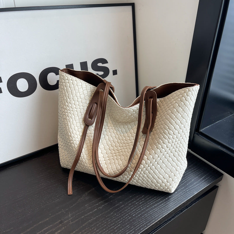 Grand sac tressé à grande capacité pour femme