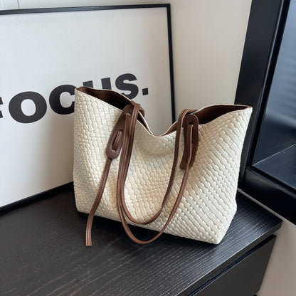 Grand sac tressé à grande capacité pour femme