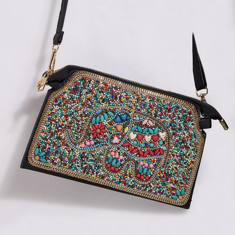 Sac bandoulière Mizhu à motif de fleur en coquillage