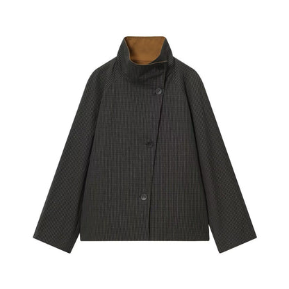 Trench-coat court décontracté pour femmes, réversible