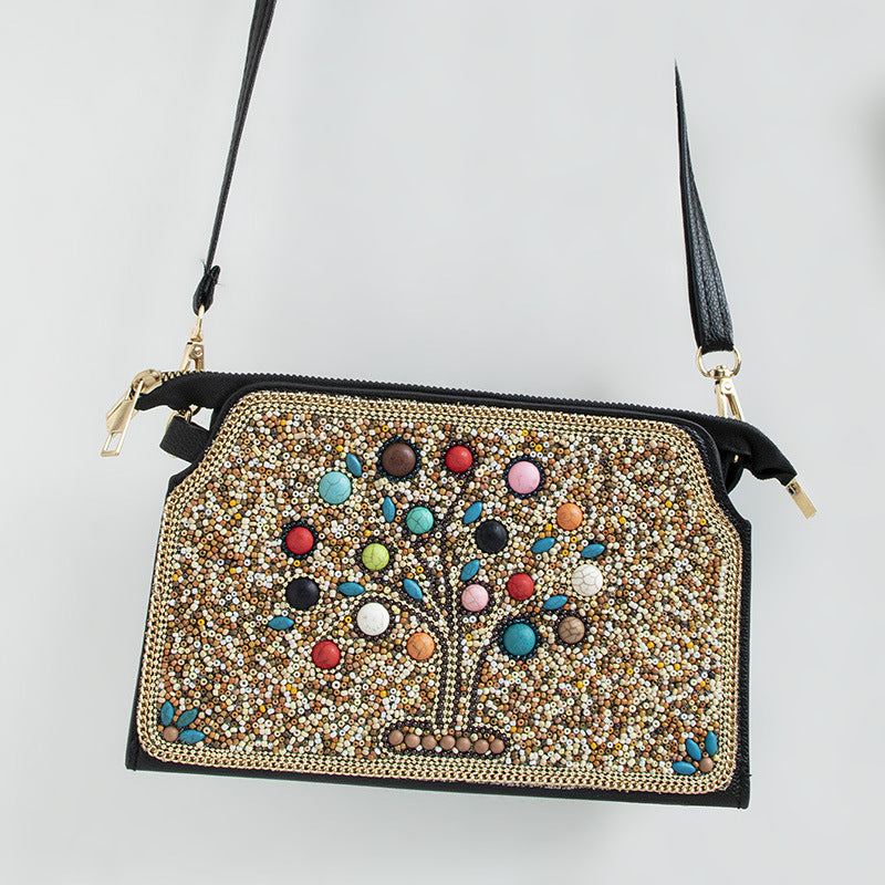 Sac bandoulière Mizhu à motif de fleur en coquillage